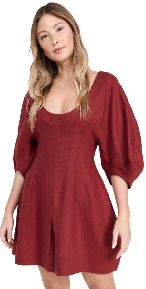 FAITHFULL THE BRAND - Raynara Mini Dress Wine XL
