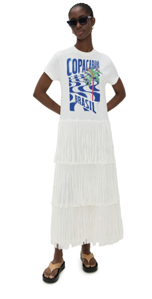 farm rio t shirt dress Farm Rio x Anthropologie Fringed T-Shirt Dress