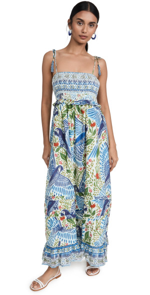 princess polly baby blue dress Farm Rio Yellow Macaw Bloom Maxi Dress by Farm Rio