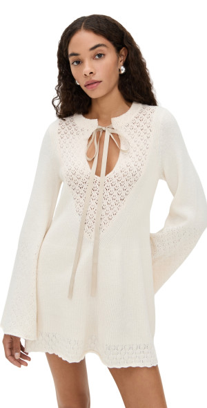 free people high neck lace dress Free People Lace Mini Dress ivory white by Free People