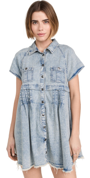 Free People - Ronnie Denim Dress Worn in Wash XS