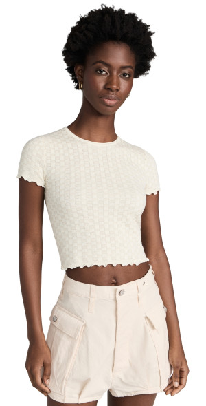 Guest in Residence - Checker Baby Tee Cream S