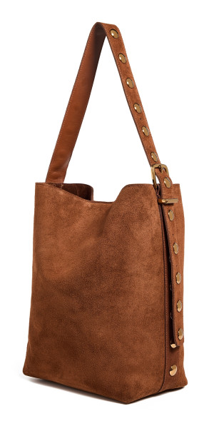 Madewell Stud Essentials Bucket Tote Soft Mahogany One Size