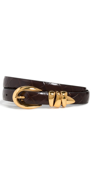 Madewell - Triple Keeper Croco Belt Chocolate Raisin L display picture 3
