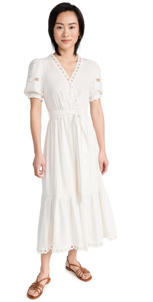 Moon River - Embroidered Dress White S