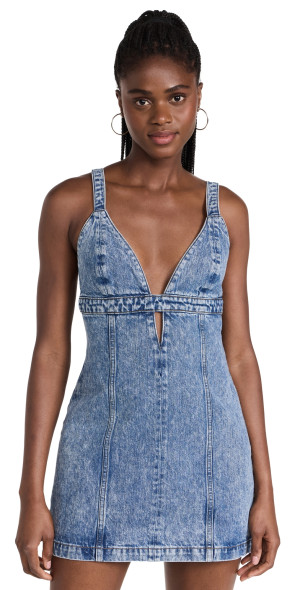 acid blue dress Blue Acid Wash Collared Front Pocket Denim Dress  SSYS