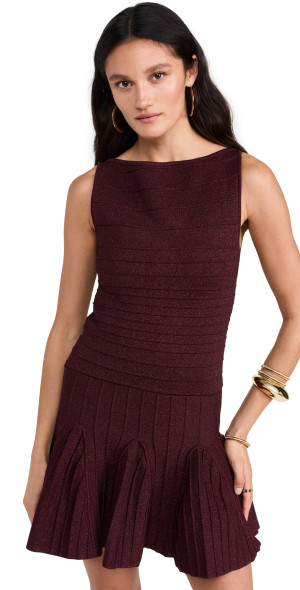 Retrofte - Audrina Knit Dress Metallic Port XS