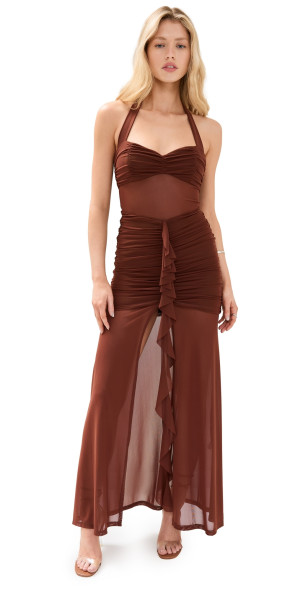 chinese dress ladies RUNAWAY THE LABEL COPPER MAXI DRESS