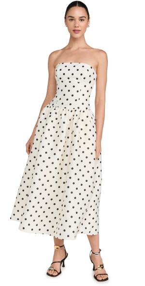 white christmas dresses Self-Portrait - Cream Boucle Bow Detail Midi Dress main image 0