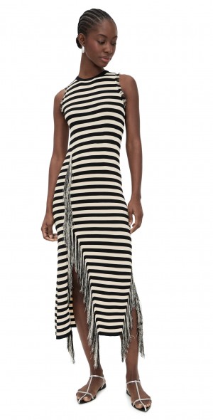 voluminous asymmetric ruffle mini dress Hooded Asymmetric Dress with Striped Skirt in Blue – Metamorphoza main image 1