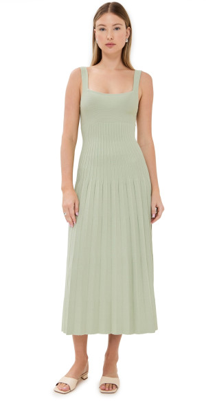 knee length dresses for ladies Staud Ellison Dress Navy