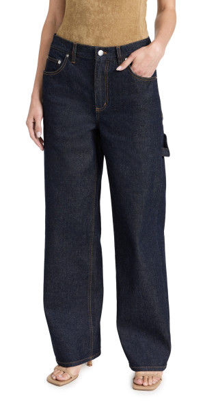 Tibi Slouchy Carpenter Jeans Dark Denim 24