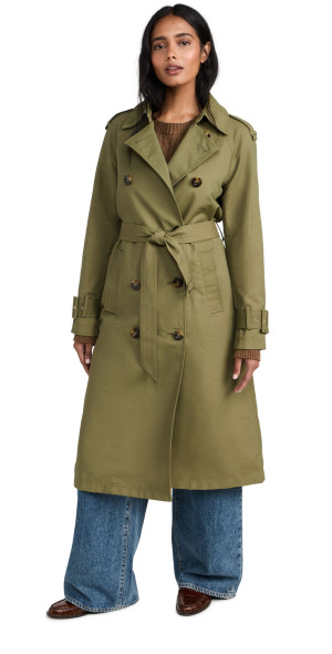 Veronica Beard Conneley Dickey Trench Coat Moss XS