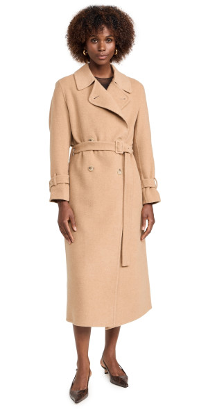 Vince Lofty Belted Long Coat Camel S