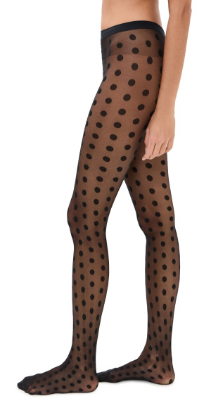 Collant Wolford Bonny Dots Noir à Pois - Taille S, 20 Deniers - Neuf Avec étiquettes, Fabriqué En Autriche