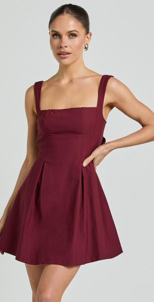 showpo burgundy dress 1930s Burgundy Velvet Bias Cut Open Puff Sleeve Maxi Dress – Palm Beach  Vintage main image 1