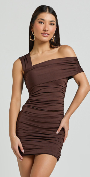 showpo brown lace dress Women's Boho Lace Brown Dress