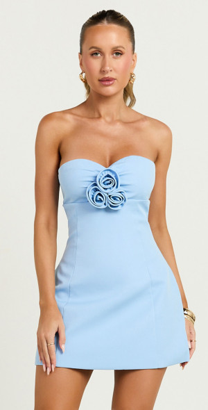 sachin and babi light blue dress Vintage Lemonade Tulip Hem Wrap Dress