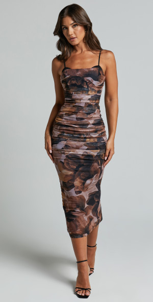 strappy ruched bodycon dress Strappy Ruched Detail Cupped Mini Bodycon Dress In Pink | EGO US