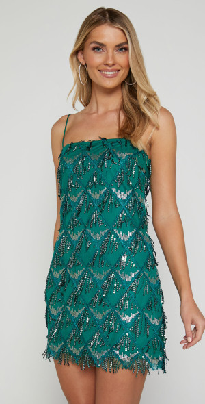 green emerald velvet dress Embellished Cami Maxi Dress in Emerald Green main image 1