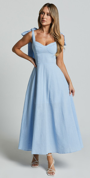 knee length dresses for ladies Vintage Pastel Yellow Ruffle Tiered A-Line Long Party Dress Prom Dress –  DSProm main image 1