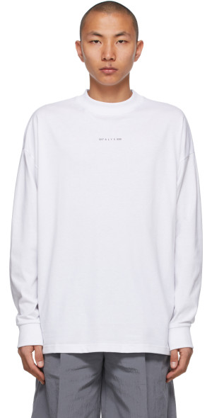 1017 ALYX 9SM - White Visual Logo Long Sleeve T-Shirt