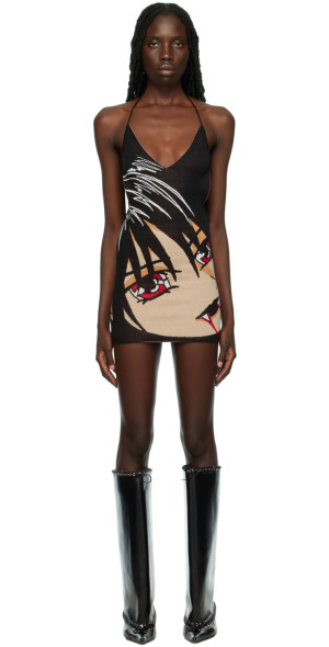 1XBLUE - SSENSE Exclusive Black & Red Vampire Anime Minidress