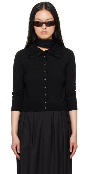トップス Aaron esh 24ss black cardign Aaron Esh - Black Scarf Cardigan