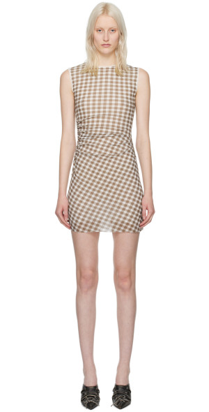 Acne Studios - Brown & White Gingham Mini Dress Acne Studios - Brown & White Gingham Mini Dress