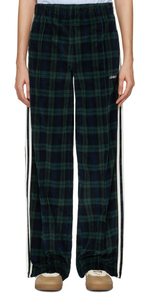 adidas Originals - Green & Navy Corduroy Tartan Wide Leg adidas Originals - Green & Navy Corduroy Tartan Wide Leg