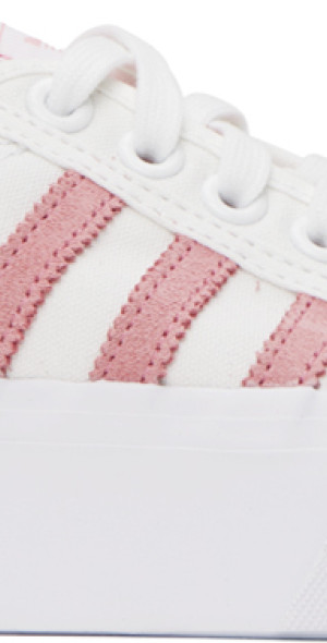 adidas Originals - White & Pink Nizza Platform Sneakers