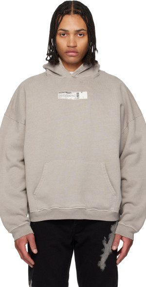 ALEXANDER DIGENOVA - Gray 'Truth Serum' Shrunken Hoodie