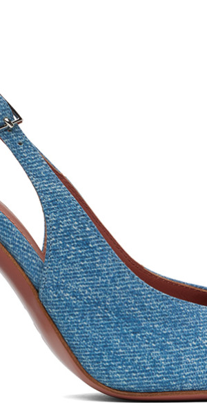 amina muaddi blue heels