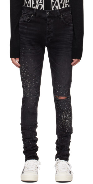 AMIRI - Black Crystal Shotgun Jeans
