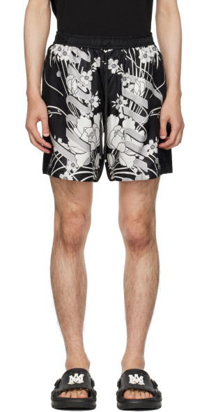 Ｌサイズ　FLOWER AMIRI BERMUDA CROCKERY AMIRI - Black Floral Shorts