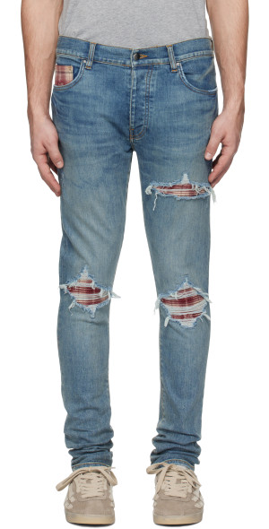 AMIRI - Blue MA Quad Plaid MX1 Jeans 未使用 AMIRI MA Quad Cut Out 