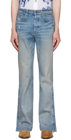 AMIRI - Blue Stacked Flared Jeans