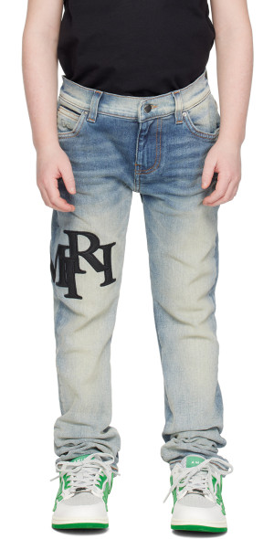 AMIRI Kids Blue Staggered Jeans