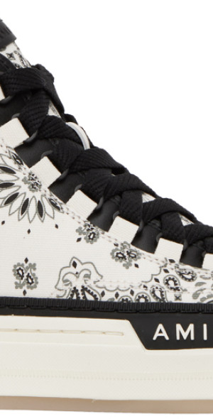 Amiri Patterned Black And White Bandana Court High Top Sneakers Size EU 38 / US Buy Amiri Court High  main image 2