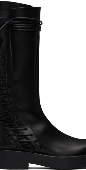 ANN DEMEULEMEESTER ブラックロングブーツ　37 ANN DEMEULEMEESTER ブラックロングブーツ 37 Ann Demeulemeester