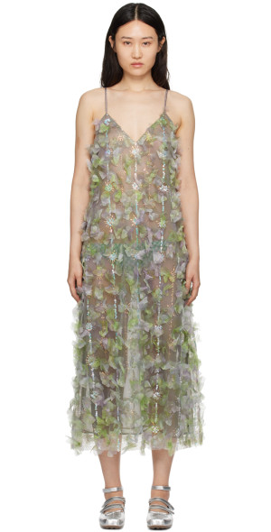 Anna Sui - Green Floral Midi Dress Anna Sui - Green Floral Midi Dress