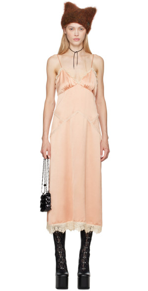 knee length dresses for ladies Snakeskin Sequin & Lace Midi Dress  Anna Sui