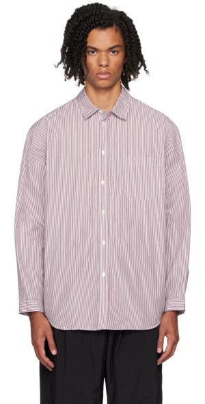 トップス ATON GIZA STRIPE OVERSIZED SHIRT 02 ssense_aton_aton_red_giza_stri