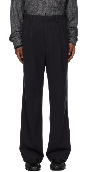 AURALEE - Black Brushed Super Fine Wool Flannel Trousers