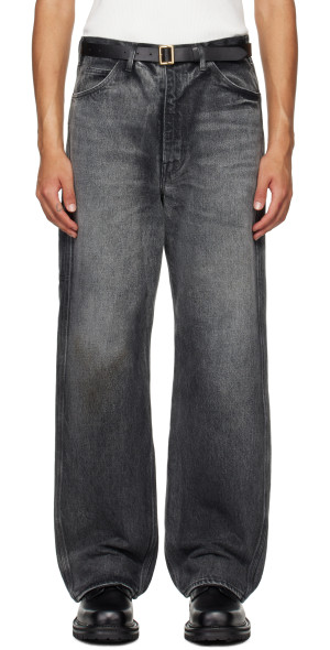 AURALEE - Black Selvedge Faded Heavy Painter Jeans