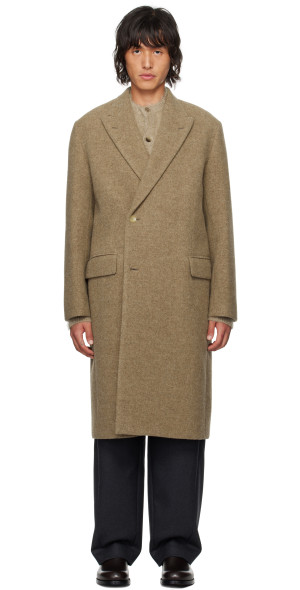 AURALEE - Brown Sponge Wool Melton Chesterfield Coat
