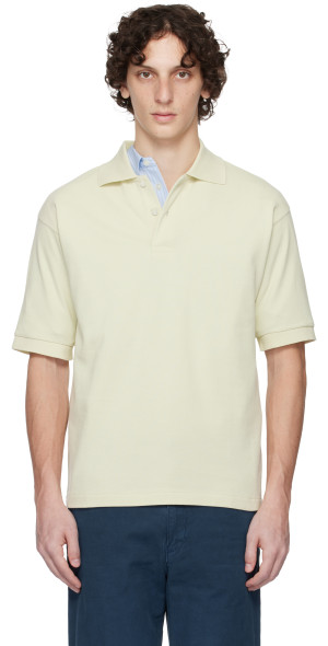 PIMA COTTON HEAVY PIQUE POLO 【auralee】 ssense_auralee_auralee_green_p