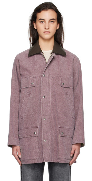 AURALEE - Purple Washed Organic Canvas Hunting Jacket