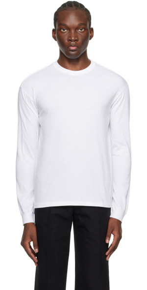 AURALEE - White Seamless Long Sleeve T-Shirt