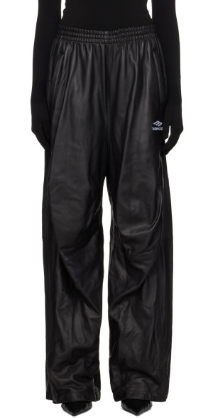Balenciaga - Black 3B Sports Icon Leather Track Pants